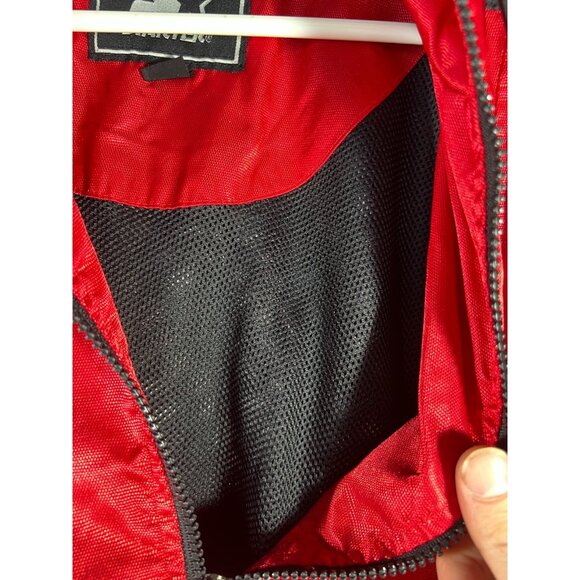 Vintage Starter Men’s LG Red Black Half-Zip Pullover Windbreaker Jacket Nylon - Picture 5 of 5